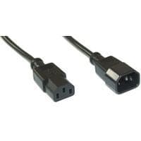 INLINE - Forlængerkabel til strømforsyning - IEC 320 EN 60320 C13 - IEC 320 EN 60320 C14 - 1,0m - Sort (16631)
