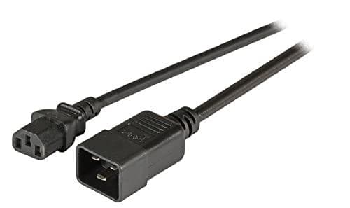 EFB IEC Extension C20 180° - C13 180° 1,8 m 3 x 1 mm Sort