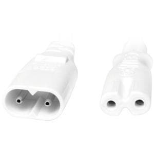 LogiLink - Strømforsyning forlængerkabel - IEC 60320 C8 til IEC 60320 C7 - 2 m - støbt - hvid