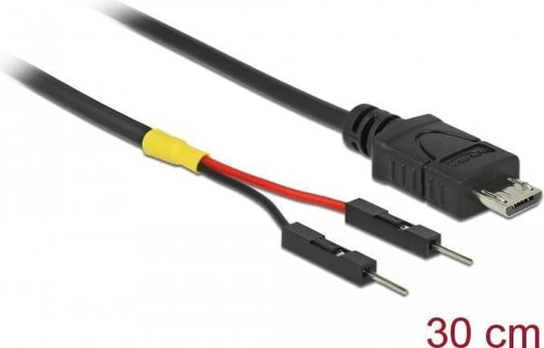 Delock USB-virtakaapeli Micro-B 2 x napapistokkeeseen, yksitehoinen 30 cm (85408)