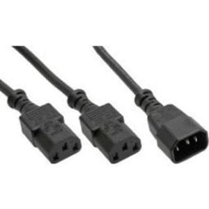 InLine - Tehonjakaja - IEC 60320 C14 - 2 x IEC 60320 C13 - 1,0 m - Musta (16657J)