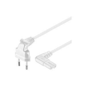 Wentronic Goobay Euro -liitäntäkaapeli, molemmin puolin vino, 1 m, valkoinen - Europistoke (tyyppi C, CEE 7/16) > laitepistoke C7 (97347)