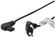 LogiLink - virtajohto - Europistoke (S) IEC 60320 C7 - 250 V - 2,5 A - 75 cm - 90° pistoke - musta