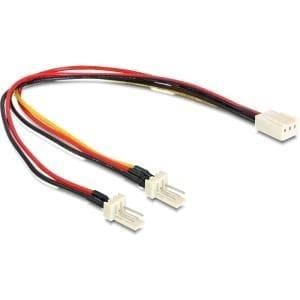 DeLOCK - tuulettimen kaapeli - Molex 3-nastainen pistoke > 2 x Molex 3-nastainen pistoke - 22 cm (89343)