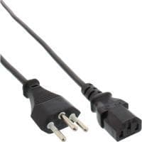 InLine netledning schweizisk netstik - IEC/stik 1,8 m sort (16652C)