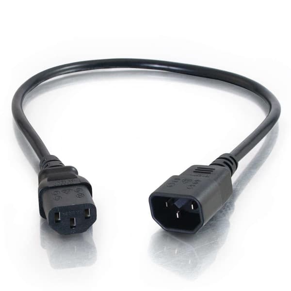 C2G Computer Netledning Forlænger - Strømforsyning forlængerledning (250 VAC) - IEC 320 EN 60320 C13 - til - IEC 320 EN 60320 C14 - 5 m (88506)