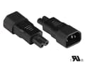 Pikkukuva 2 / 2: Virtalähteen IEC-liitin C14 (suora) C7/Euro 8 -liitäntään (suora), UL, musta, Good Connections® (PA-1470S)