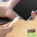 Miniatyrbild 3 av 4: Kabel USB till USB-C MFi 18W Flätad Nylon 1m Charge and Synchro Belkin vit