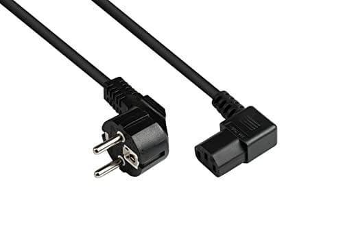 Bra anslutningar Strömkabel - 5 m - jordkontakt typ E+F (CEE 7/7, vinklad) till C13 IEC-uttag (rak) - kopparledare CU - 1,00 mm² - kall enhetskabel fö