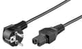 Pikkukuva 6 / 6: Virtajohdon suojakosketinpistoke tyyppi E+F (CEE 7/7, kulmikas) C15 lämpimään laitepistorasiaan (suora), musta, 1,00 mm², 1 m, Good Connections® (P015