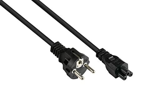Gode forbindelser P0005-S018 1,8 m strømkabel med jordkontaktstik Type E+F (CEE 7/7, lige) til C5 (lige) til bærbar computer, 0,75 mm² sort