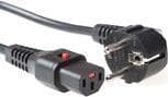 ACT Powercord CEE 7/7 han (vinklet) - C13 IEC Lock sort 1 m, EL249S (AK5057)
