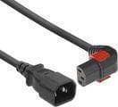 ACT Powercord C14 - C13 IEC-lås (nedadvinklet) sort 2 m, PC2048 (AK5268)