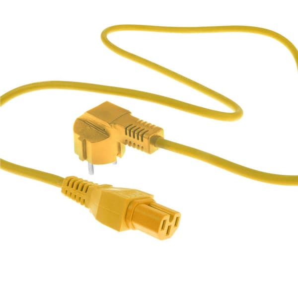 ACT AK5297 strømledning Gul 1,5 m CEE7/7 C15 stik