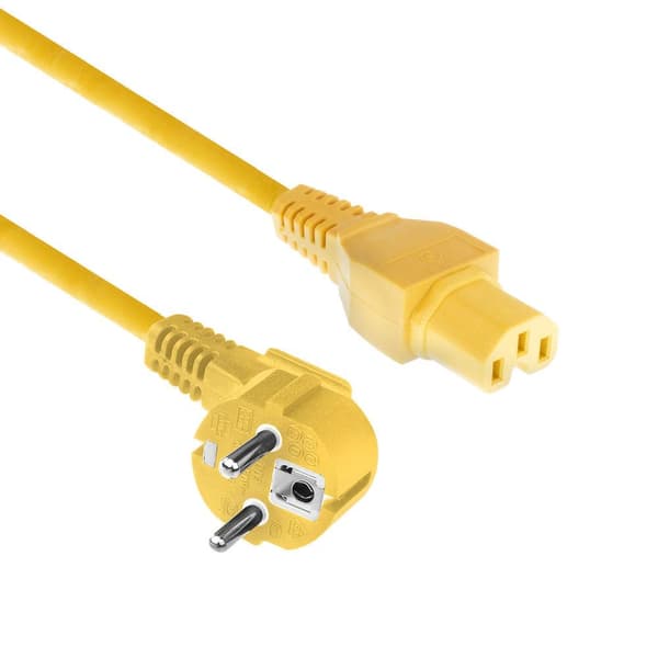 ACT AK5297 strømledning Gul 1,5 m CEE7/7 C15 stik