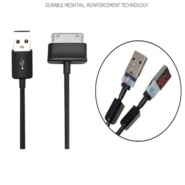 INF 30-nastainen USB-kaapeli / latauskaapeli tietojen synkronointiin MustaSamsung P1000 1 m