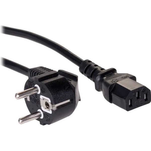 Akyga Pro Series AK-PC-05A Strömkabel CEE 7-7 (M) Vinklad för IEC 60320 C13 250V 10A 5m Svart