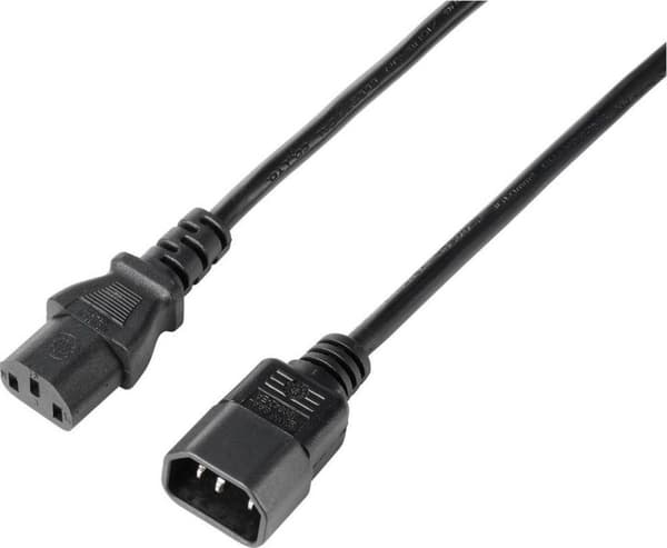 Sygonix SY-5243894 IEC kabelforlænger sort 5,00 m (SY-5243894)
