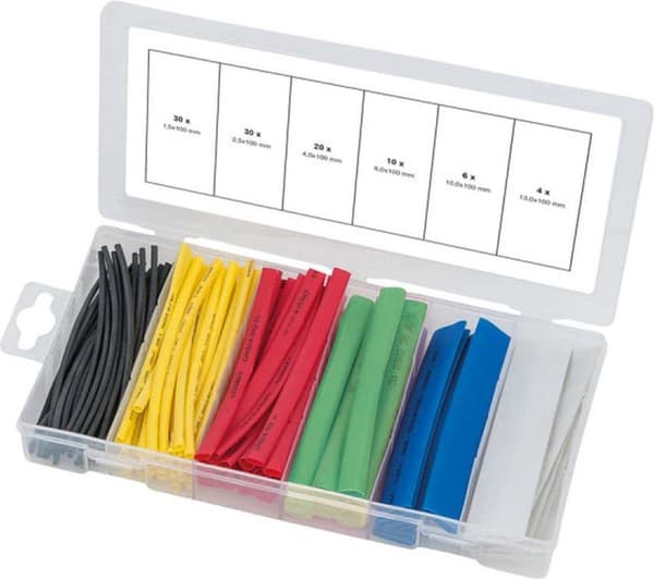 KS TOOLS sortiment af krympeslange, farvet, 100 stk. (970.0540)