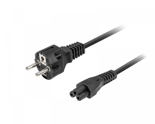 Strömkabel CEE 7/7 till C5 Musse Pigg-kontakt - Svart - 1.8m
