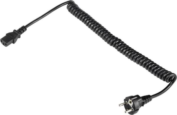 Sygonix SY-5243880 tilslutningskabel til kold enhed sort 2,50 m spiralkabel (SY-5243880)