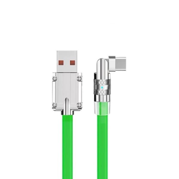 120W flytende silikon 90° roterende hurtigladekabel med Type-C-port 1 m