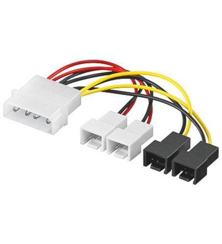 Gode forbindelser Alcasa GODE FORBINDELSER - Blæserspændingsadapterkabel - 4 ben. > 2x 3 ben 12V + 2x 3 ben. 5V -10,5 cm (5021-4125)