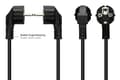 Pikkukuva 3 / 4: Virtajohdon suojakosketinpistoke tyyppi E+F (CEE 7/7, kulma) - C5 (suora) kannettavalle, musta, 0,75 mm², 5 m, Good Connections® (P0105-S050)