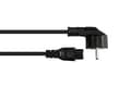 Pikkukuva 2 / 4: Virtajohdon suojakosketinpistoke tyyppi E+F (CEE 7/7, kulma) - C5 (suora) kannettavalle, musta, 0,75 mm², 5 m, Good Connections® (P0105-S050)
