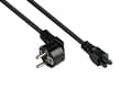 Pikkukuva 1 / 4: Virtajohdon suojakosketinpistoke tyyppi E+F (CEE 7/7, kulma) - C5 (suora) kannettavalle, musta, 0,75 mm², 5 m, Good Connections® (P0105-S050)
