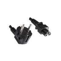 Helos - Strømledning - CEE 7/7 (M) Vinklet til IEC 60320 C5 Lige - 250 V - 10 A - 1,8 m - Sort