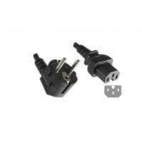 Helos - Strømledning - CEE 7/7 (M) Vinklet til IEC 60320 C15 Lige - 250V - 10A - 5m - Sort