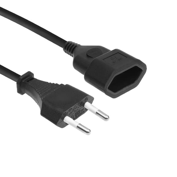 ACT Powercord Euro han - Euro hun sort 0,2 m (AK5246)