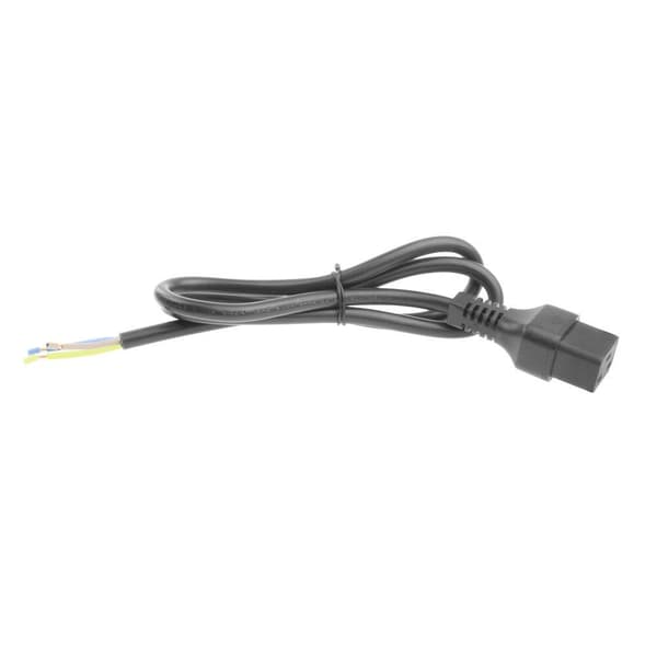 ACT Powercord C19 IEC-lås - åben ende sort 2 m, PC1174, 5-pak (AK5327)