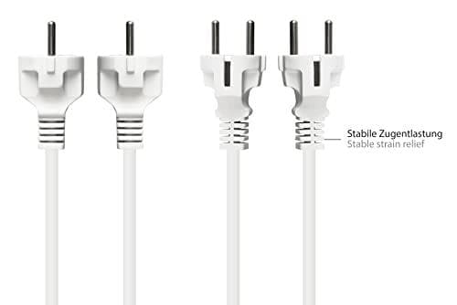 Strømlednings beskyttende kontaktstik type E+F (CEE 7/7, lige) til C13 (lige), hvid, 0,75 mm², 1,5 m, Good Connections® (P0030-W015)