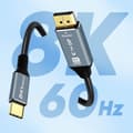Miniatyrbild 4 av 4: 8K Videokabel USB Typ C till DisplayPort Hane Högupplöst 1,8m LinQ Svart