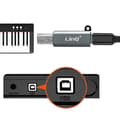 Miniatyrbild 3 av 4: USB-C till USB-B-adapter - LinQ - Vit - Plug and Play - MIDI-stöd - Inbyggd teknik