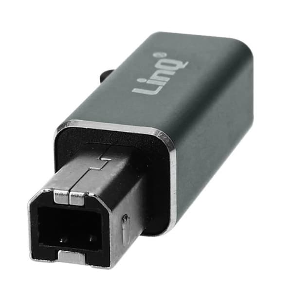 USB-C till USB-B-adapter - LinQ - Vit - Plug and Play - MIDI-stöd - Inbyggd teknik
