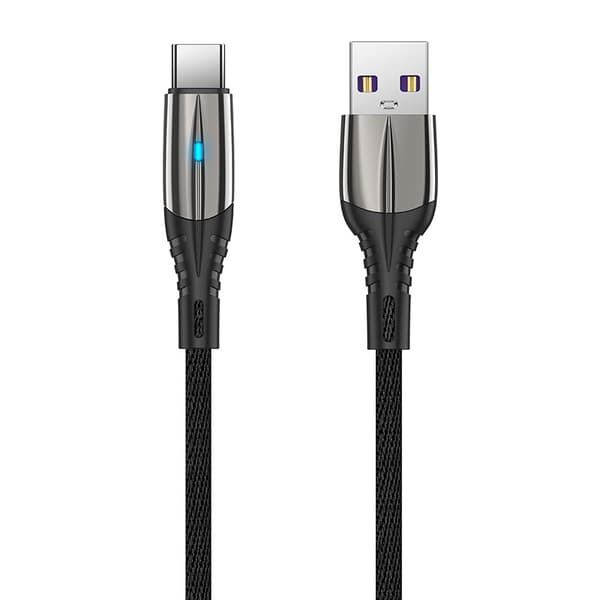 INF 2 Pack Datakaapeli erityisellä valaistuskuviolla Type-C ja USB-pikalataus Musta