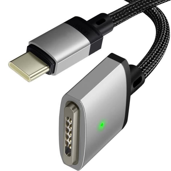 USB C till MagSafe 3-kabel för MacBook Pro och Air Nylon 2m 140W svart och silver