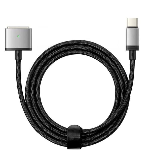 USB C till MagSafe 3-kabel för MacBook Pro och Air Nylon 2m 140W svart och silver