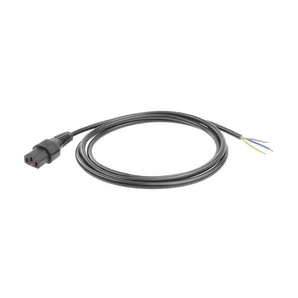 ACT Powercord C13 IEC-lås - öppen ände svart 2 m, PC1025, 5-pack (AK5329)