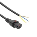 Miniatyrbild 1 av 3: ACT Powercord C13 IEC-lås - öppen ände svart 2 m, PC1025, 5-pack (AK5329)