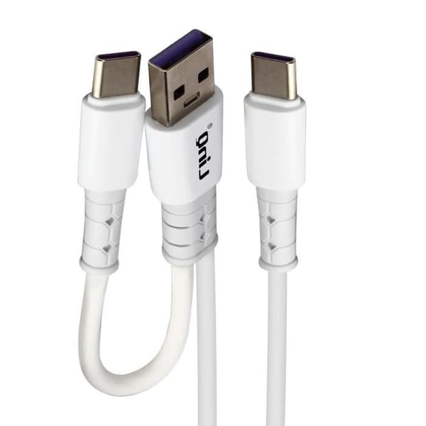 Kabel USB / USB-C till USB-C 60W Laddnings- och synkrolängd 1,2 m LinQ Vit