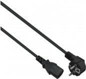Helos - strømkabel - CEE 7/7 (M) vinklet til IEC 60320 C13 lige - 250 V - 10 A - 1 m - sort