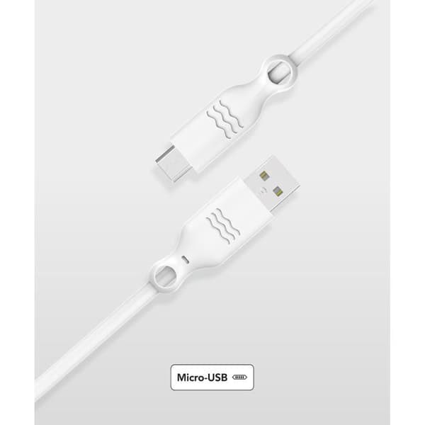 Kabel 100 % återvinningsbar USB A/micro USB 2 m 2.1A Vit Just Green
