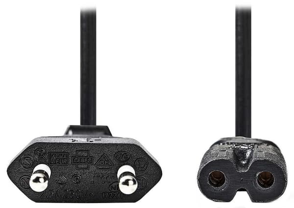 NEDIS napájecí kabel 230V pro adaptéry/ přípojný/ Euro zástrčka/ konektor IEC-320-C7/ dvoulinka/ černý/ bulk/ 3m