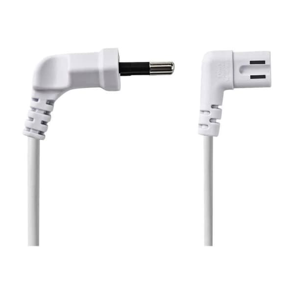 Nedis Strömkabel Europlug (M) vinklad för IEC 60320 C7 vinklad 3 m platt vit