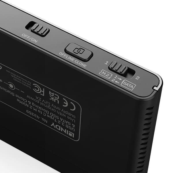 Kopieringsstation - Lindy - USB 3.2 Typ C - M.2 NVMe & SATA - Svart - 10 Gbits/s