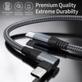Miniatyrbild 2 av 4: Ototon® 2M USB C till USB C-kabel 90 grader vinklad PD Snabbladdning 60W Typ C-kabel Nylonflätad för MacBook Samsung Huawei - 2M